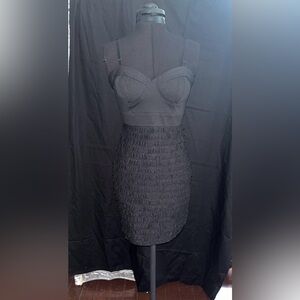 Black Sleeveless Babydoll Mini Dress